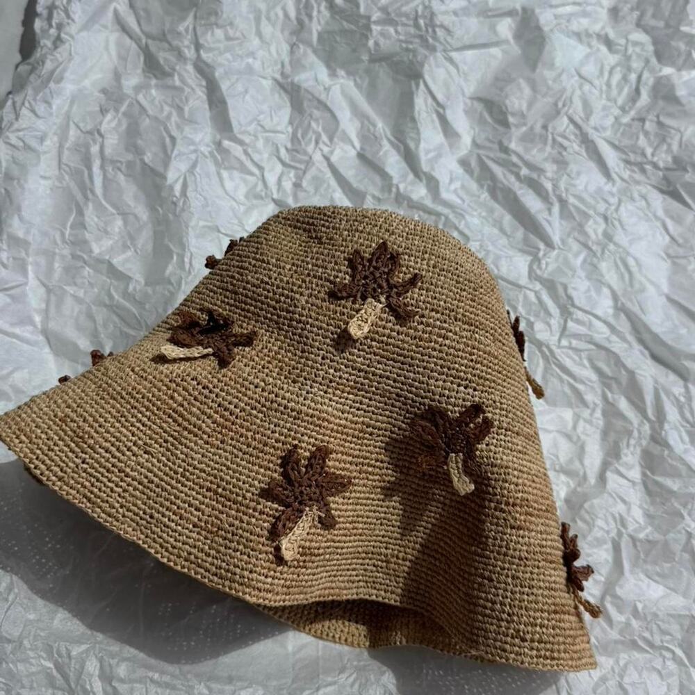 Alanui floral motif bucket hat hand crocheted